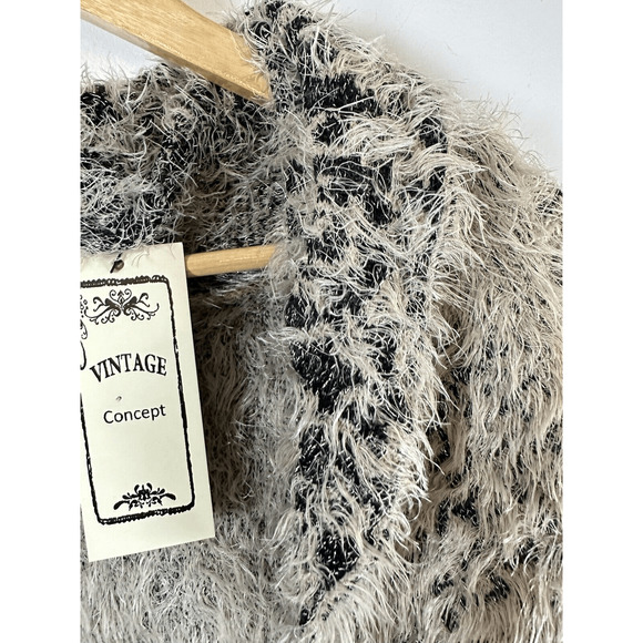 Vintage‎ Concept Cardigan Open Front Neutral Minimalist Faux Fur Woman’s XL NWT - Picture 16 of 16
